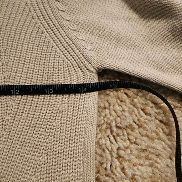 Vero Moda Cream knitted u-neck sweater XS knit cream beige color cotton - Picture 4 of 4